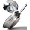 Dalstrong Frying Pan Skillet – 9 inch – The Avalon Series – 5-Ply Copper Core – Hammered Finish Cooking Pan – 1.6 Quart – Premium Silver Kitchen Cookware – Omelet, Egg Pan – w/Lid & Pot Protector
