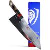 Dalstrong Hybrid Cleaver & Chef Knife – 8 inch – ‘The Crixus’ – Firestorm Alpha Series – Premium 10Cr15CoMoV High-Carbon Steel – Traditional Japanese Wa Stabilized Wood & Resin Handle – w/Sheath(8″ Hybrid Chef Knife)