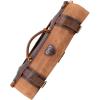 Dalstrong Nomad Knife Wrap Roll – 12oz Waxed Canvas Top Grain Leather Knife Roll Bag- 13 Slots – Interior & Rear Zipper Pockets – Travel Storage with Blade(Brown)