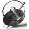 Dalstrong Non Stick Frying Pan Skillet – 12 inch – The Oberon Series – ETERNA NonStick Pan Coating – 2,8 QT – 3-Ply Aluminum Core Cookware – Silver Cooking Pots and Pans – w/Lid & Pot Protector