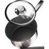 Dalstrong Non Stick Stockpot – 3 QT – The Oberon Series – ETERNA NonStick Pan Coating – 3-Ply Aluminum Core Cookware – Silver Cooking Pots and Pans – w/Lid & Pot Protector