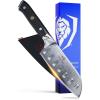 Dalstrong Santoku Knife – 7 inch – Shogun Series – Damascus – Japanese AUS-10V Super Steel 67 Layers – Black G10 Handle – Vegetable Knife – Vacuum Treated – Kitchen Knife – Sheath Included(Black Handle)