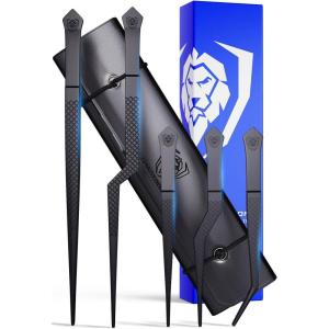 DALSTRONG Professional Food Tweezers-5 Piece Set- High-Precision Tweezer Tongs – Black Titanium Coating – Plating, Culinary Fine Use -304 Stainless Steel- Metal Kitchen Tongs(5pc Set)