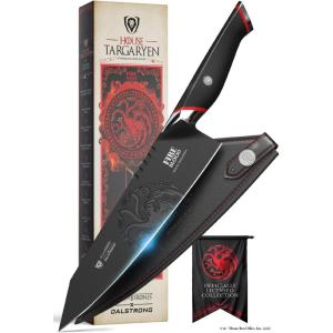 Dalstrong 8 inch Chef Knife- Game of Thrones™ Knife – House Stark™ Edition – German P remium Steel – Professional G10 Handle -Collection Item Toughbuilt Knife- w/Sheath(Model – House Targaryen)