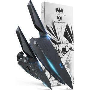 Dalstrong Chef Knife – 8 inch – BATMAN™ Shadow Black Edition – High Carbon 7Cr17MoV Steel – Black Titanium Kitchen Knife – Collection Item – G10 Handle – Chef’s Knife Cooking – Sheath(2-Pc Set)
