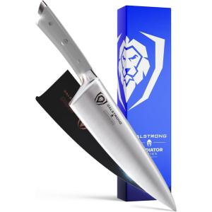 Dalstrong Chef Knife – 8 inch Blade – Forged HC German Steel Chef’s Knife – Full Tang – Black G10 Handle – Gladiator Series ELITE – Razor Sharp Kitchen – Professional – Sheath – NSF Certified(Smoke Grey)