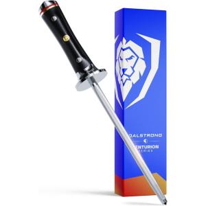 Dalstrong Honing Rod – 8 inch – Centurion Series – Premium Swedish 14C28N High Carbon Stainless Steel – G10 Handle – Razor Sharp Kitchen Knife Sharpener Chef Knife Polish – Sheath – Honing Steel