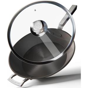 Dalstrong Non Stick Frying Pan Skillet – 12 inch – The Oberon Series – ETERNA NonStick Pan Coating – 2,8 QT – 3-Ply Aluminum Core Cookware – Silver Cooking Pots and Pans – w/Lid & Pot Protector