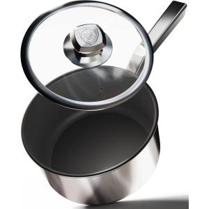Dalstrong Non Stick Stockpot – 3 QT – The Oberon Series – ETERNA NonStick Pan Coating – 3-Ply Aluminum Core Cookware – Silver Cooking Pots and Pans – w/Lid & Pot Protector