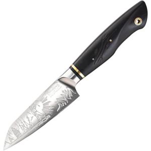 Dalstrong Paring Knife – 4 inch – Lord of the Rings™ Edition – Official Licensed Collection – Hobbits – Premium German X50CRMOV15 Steel – Ebony Wood Handle – Leather Sheath(4″ Paring Knife)