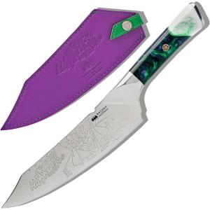 Dalstrong Pitmaster BBQ Knife – 8 inch – THE JOKER™ Edition Official License – 5 Layer 9CR18MOV Stainless Steel – Resin Handle – Meat Fork Bottle Opener – Collection Item – Knife Sheath(Chef Knife)