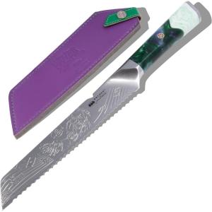 Dalstrong Professional Bread Knife – 8 inch – THE JOKER™ Edition Official License – 5 Layer 9CR18MOV Stainless Steel – Resin Handle – Chef’s Serrated Blade – Collection Item – Knife Sheath