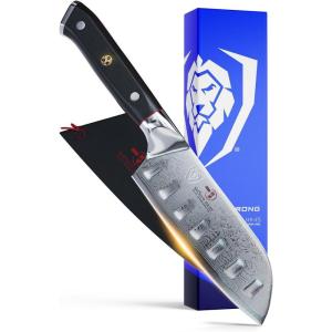 Dalstrong Santoku Knife – 7 inch – Shogun Series – Damascus – Japanese AUS-10V Super Steel 67 Layers – Black G10 Handle – Vegetable Knife – Vacuum Treated – Kitchen Knife – Sheath Included(Black Handle)