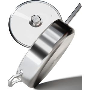 Dalstrong Silver Saute Pan – 12 inch – The Oberon Series – Frying Pan – 4.5 QT – 3-Ply Aluminum Core Cookware – Silver Cooking Pots and Pans – w/Lid & Pot Protector