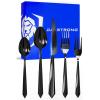 Dalstrong Flatware Cutlery Set – 20 Piece – Black High-Carbon Stainless Steel – Silverware Dinner Knife, Dinner Fork, Dinner Spoon, Dessert Fork, Dessert Spoon – Service for 4 – Table Dinner Set(Black)