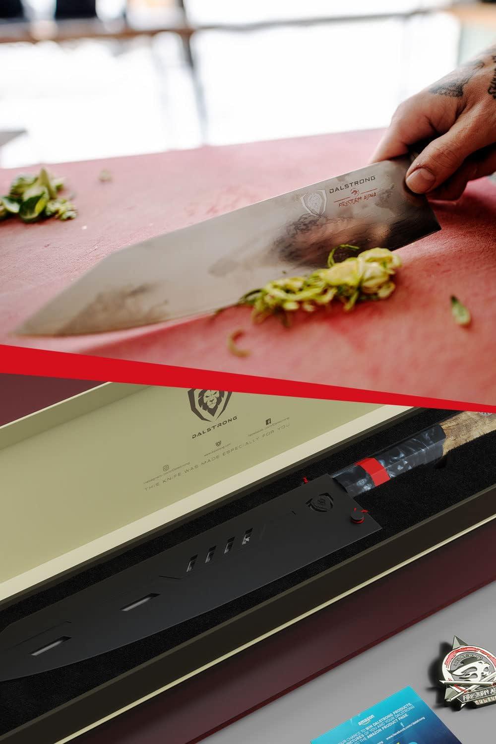 image:imageDalstrong Chef Knife 95 inch Firestorm Alpha Series Premium 10Cr15CoMoV HighCarbon Steel Traditional Japanese Wa Stabilized Wood amp Resin Handle Kitchen Knife Chefs Knife wSheath