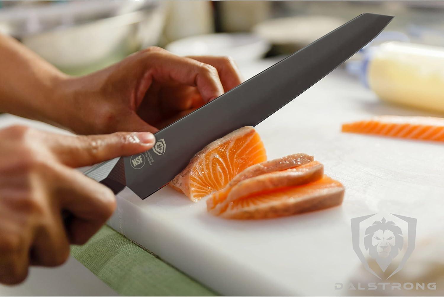 image:imageDalstrong Kiritsuke Knife 85 inch Shadow Black Series Black Titanium Nitride Coated High Carbon 7CR17MOVX Vacuum Treated Steel Kitchen Knife Sheath Chef Knife NSF CertifiedBlack Titanium Nitride Coated