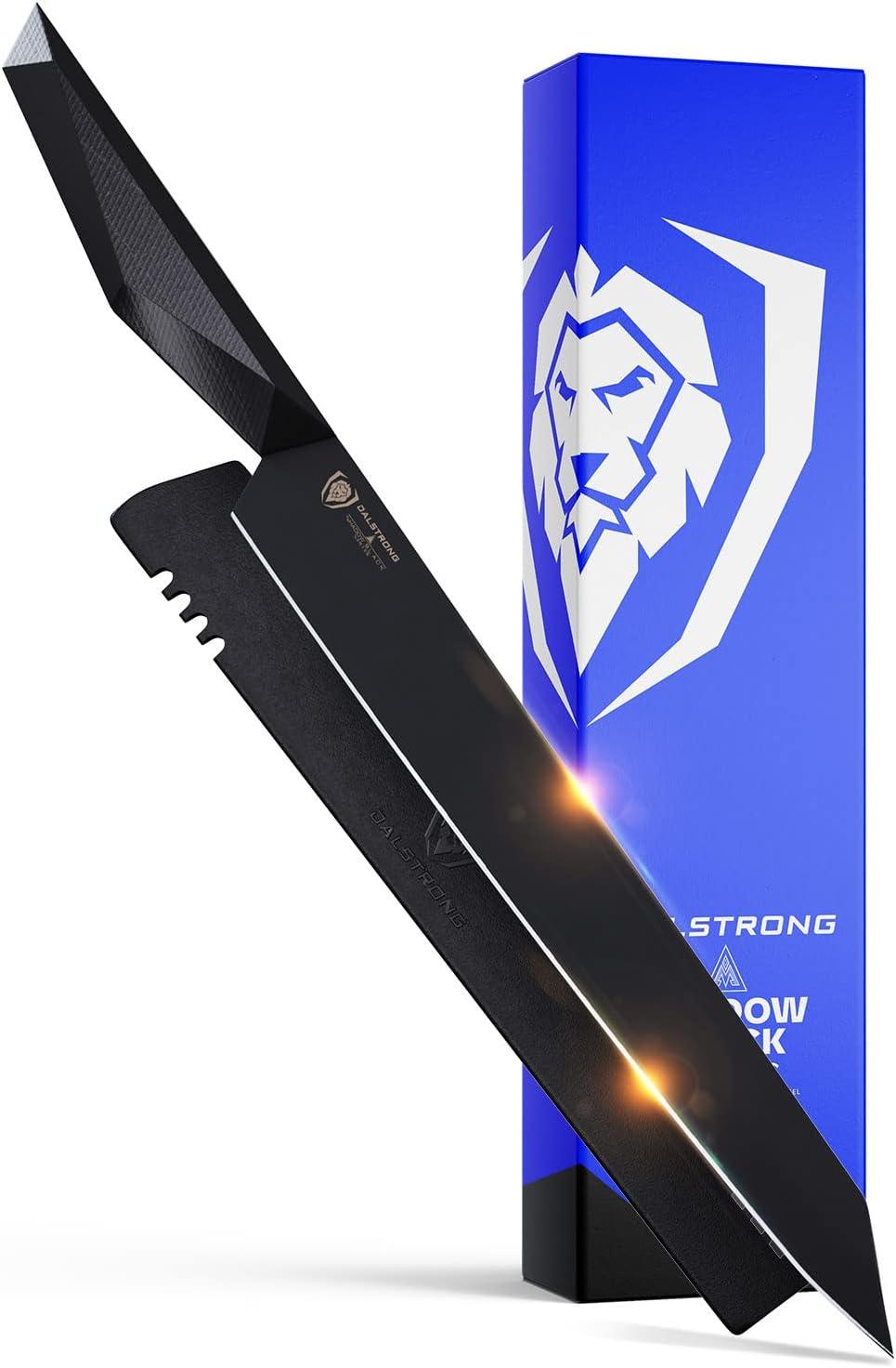 image:imageDalstrong Kiritsuke Knife 85 inch Shadow Black Series Black Titanium Nitride Coated High Carbon 7CR17MOVX Vacuum Treated Steel Kitchen Knife Sheath Chef Knife NSF CertifiedBlack Titanium Nitride Coated