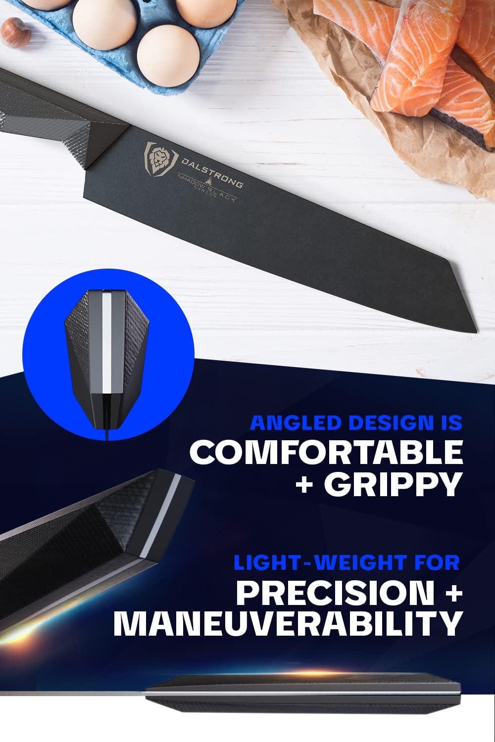 image:imageDalstrong Kiritsuke Knife 85 inch Shadow Black Series Black Titanium Nitride Coated High Carbon 7CR17MOVX Vacuum Treated Steel Kitchen Knife Sheath Chef Knife NSF CertifiedBlack Titanium Nitride Coated