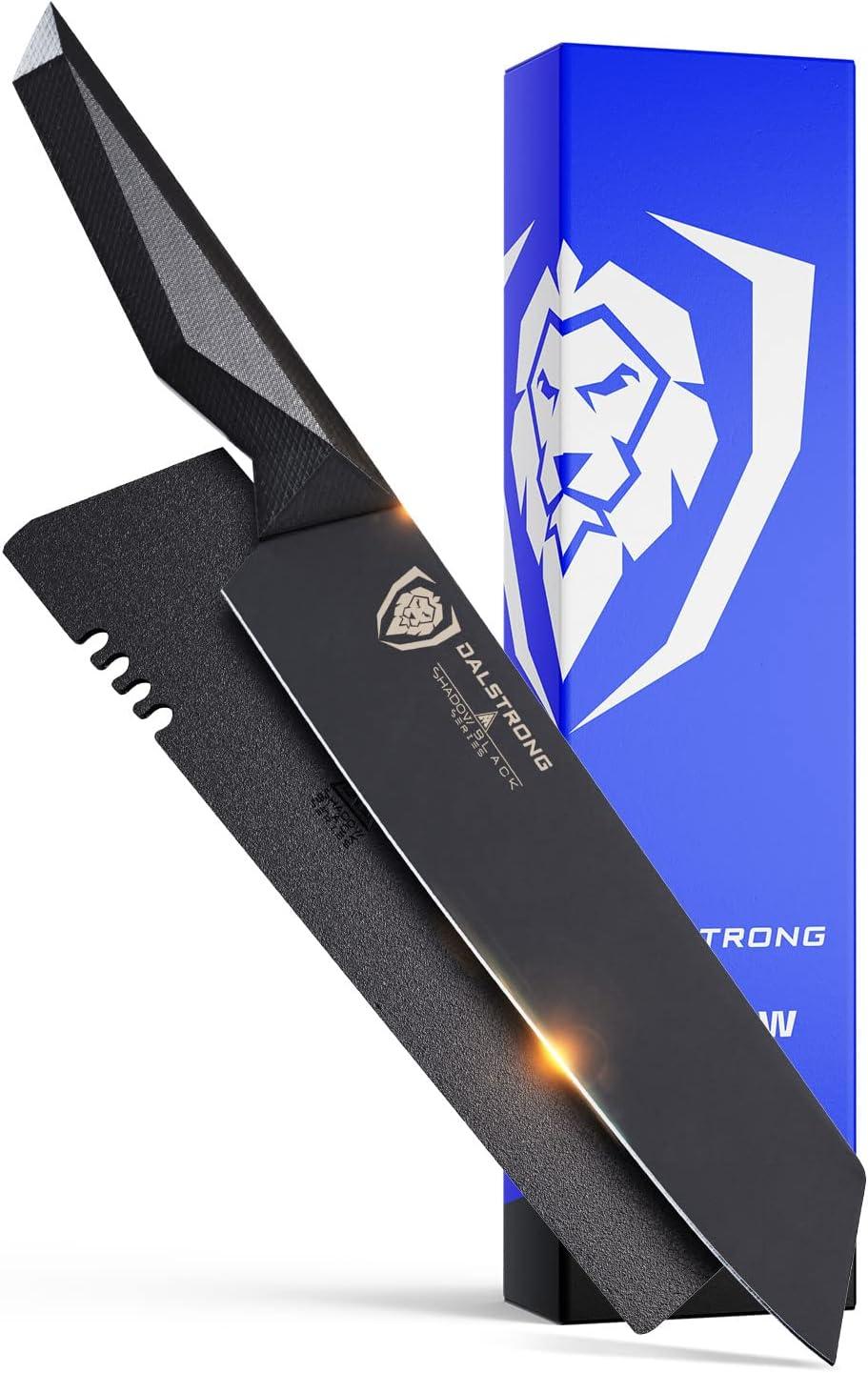 image:imageDalstrong Kiritsuke Knife 85 inch Shadow Black Series Black Titanium Nitride Coated High Carbon 7CR17MOVX Vacuum Treated Steel Kitchen Knife Sheath Chef Knife NSF CertifiedBlack Titanium Nitride Coated