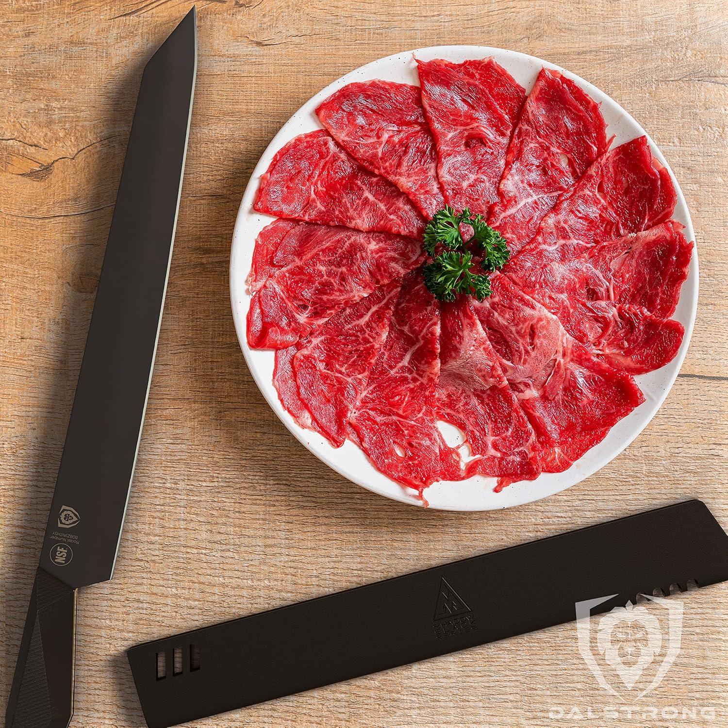 image:imageDalstrong Kiritsuke Knife 85 inch Shadow Black Series Black Titanium Nitride Coated High Carbon 7CR17MOVX Vacuum Treated Steel Kitchen Knife Sheath Chef Knife NSF CertifiedBlack Titanium Nitride Coated