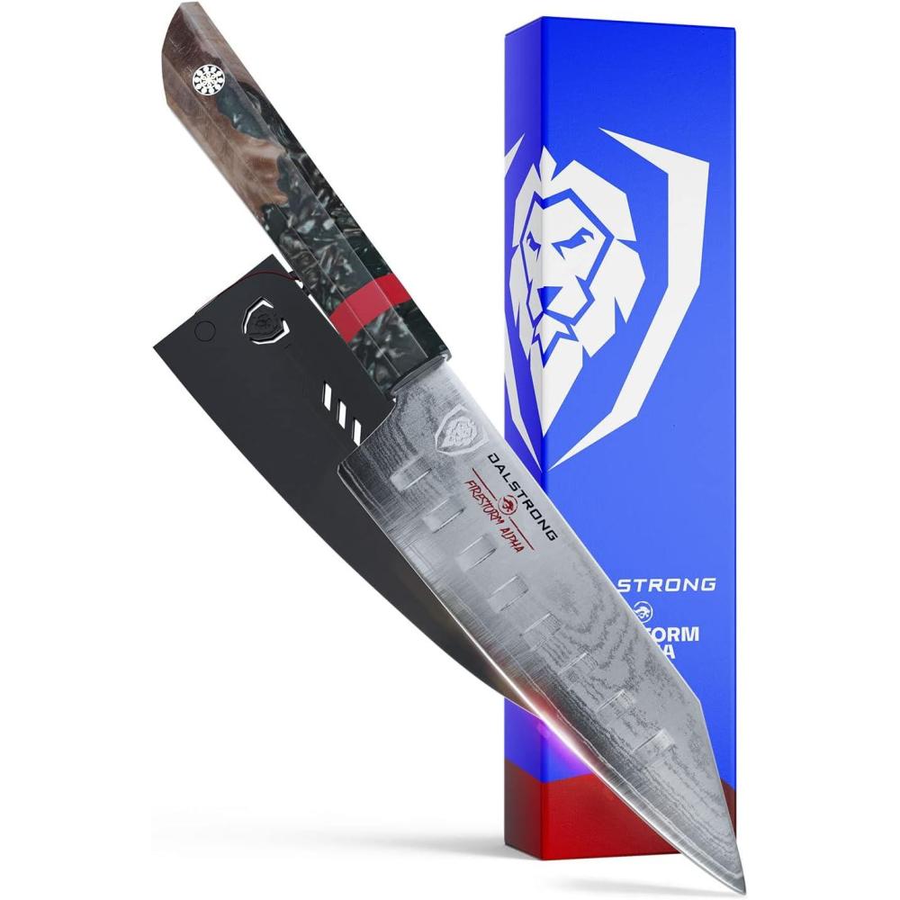 image:imageDalstrong Santoku Knife 7 inch Firestorm Alpha Series Premium 10Cr15CoMoV HighCarbon Steel Traditional Japanese Wa Stabilized Wood amp Resin Handle Vegetable Kitchen Knife wSheath