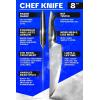 Dalstrong Chef Knife – 8 inch – Frost Fire Series Dark Ice Edition – High-Chromium 10CR15MOV Stainless Steel Kitchen Knife – Sand Blasted Frosted – Black Honeycomb Handle – Sheath – NSF Certified(Dark Ice)
