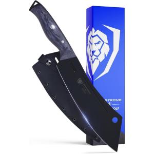 Dalstrong Giftable Hybrid Cleaver & Chef Knife-8″- ‘The Crixus’ – Delta Wolf Series – Ultra-Thin & Zero Friction Blade Steel-Black Titanium Nitride Coating-Camo Handle w/Sheath(Cleaver-Chef Hybrid)