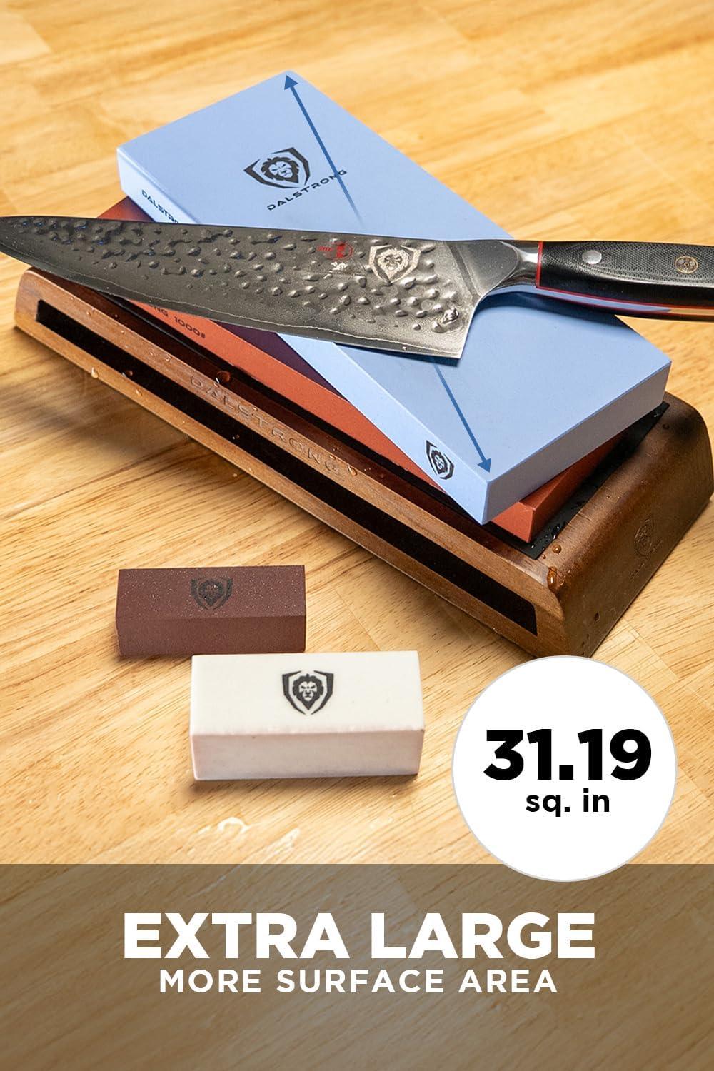 image:imageDalstrong Premium Whetstone Kit 10006000 Knife Sharpening Kit Extra Large Grit Stones TopGrade Corundum Thick Knife Sharpening Stone Whetstone Set Knife Sharpener Portable Oak Box1000 6000 Kit