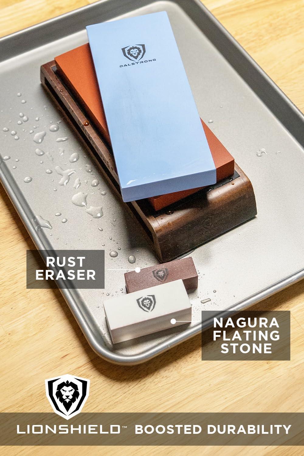 image:imageDalstrong Premium Whetstone Kit 10006000 Knife Sharpening Kit Extra Large Grit Stones TopGrade Corundum Thick Knife Sharpening Stone Whetstone Set Knife Sharpener Portable Oak Box1000 6000 Kit