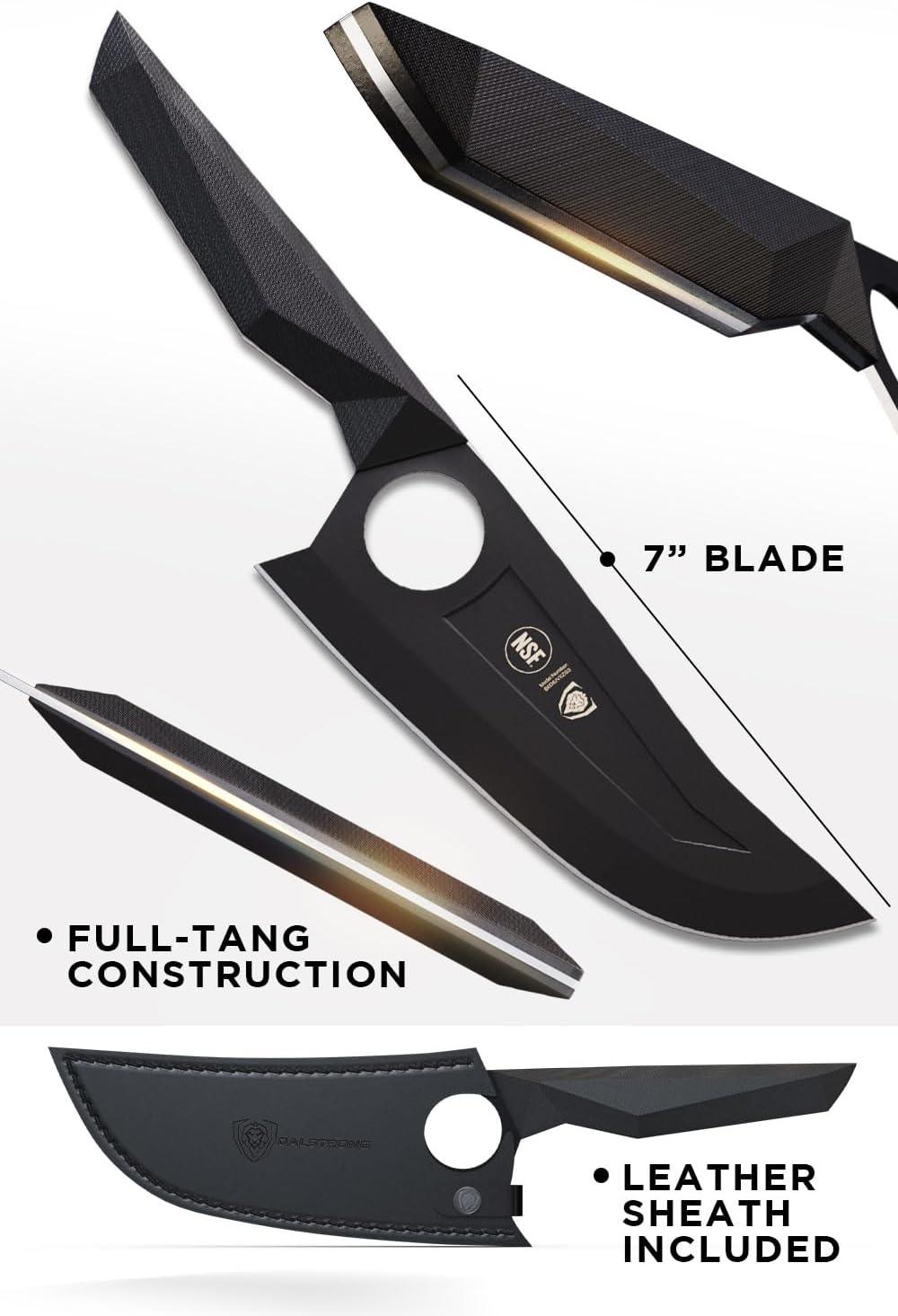 image:imageDalstrong Venator Chef Knife 7 inch Shadow Black Series Razor Sharp Kitchen Knife Black Titanium Nitride Coated High Carbon 7CR17MOVX Vacuum Treated Steel Sheath NSF Certified