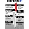Dalstrong Chef Knife – 8 inch Blade – Forged HC German Steel Chef’s Knife – Full Tang – Lilac/Purple ABS Handle – Gladiator Series – Razor Sharp Kitchen – Professional – Sheath – NSF Certified(Crimson Red)