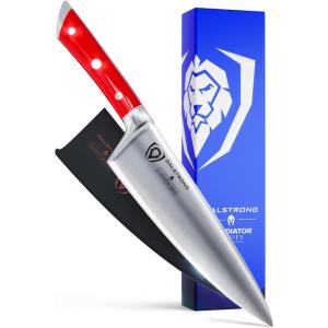Dalstrong Chef Knife – 8 inch Blade – Forged HC German Steel Chef’s Knife – Full Tang – Lilac/Purple ABS Handle – Gladiator Series – Razor Sharp Kitchen – Professional – Sheath – NSF Certified(Crimson Red)