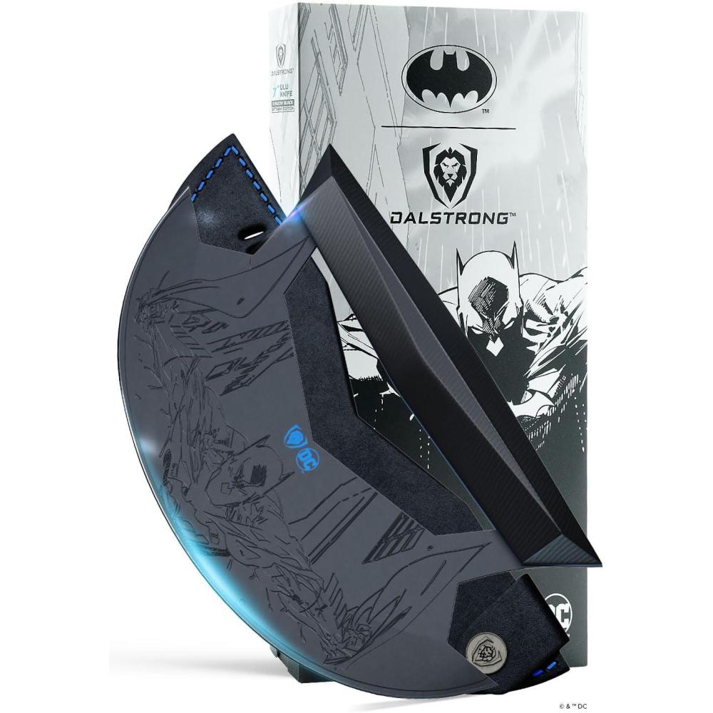 image:imageDALSTRONG Knife Block Set  BATMAN Edition  Shadow Black Edition  High Carbon 7Cr17MoV Steel  Black Titanium Kitchen Knife  Collection Item  G10 Handles  Chefs Knife Cooking Chef KnifeUlu Knife