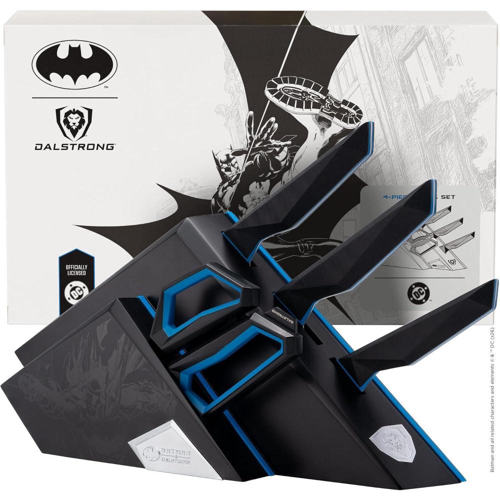image:imageDALSTRONG Knife Block Set  BATMAN Edition  Shadow Black Edition  High Carbon 7Cr17MoV Steel  Black Titanium Kitchen Knife  Collection Item  G10 Handles  Chefs Knife Cooking Chef KnifeBlock Set