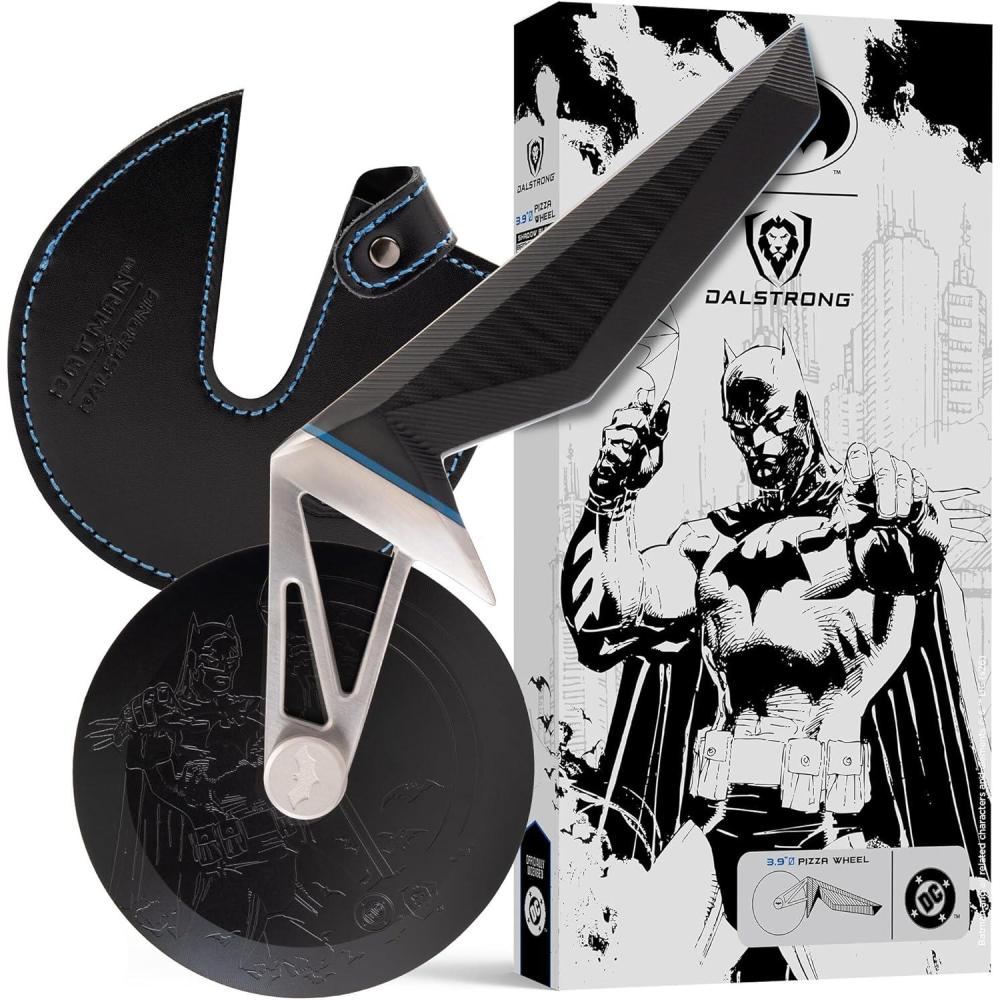image:imageDalstrong Knife Set  2 Piece  BATMAN Shadow Black Edition  8 Chef Knife 375 Paring Knife  High Carbon 7Cr17MoV Steel  Black Titanium Kitchen Knife  Collection Item  G10 Handle  SheathPizza Wheel
