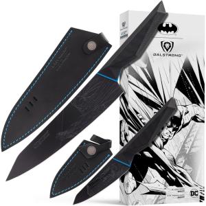DALSTRONG Knife Block Set – BATMAN™ Edition – Shadow Black Edition – High Carbon 7Cr17MoV Steel – Black Titanium Kitchen Knife – Collection Item – G10 Handles – Chef’s Knife Cooking Chef Knife(2-Pc Set)