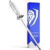 Dalstrong Honing Rod – 10 inch – Frost Fire Series – SUS430 Steel – White Honeycomb Handle – Kitchen Knife Sharpener – Honing Steel – NSF Certified
