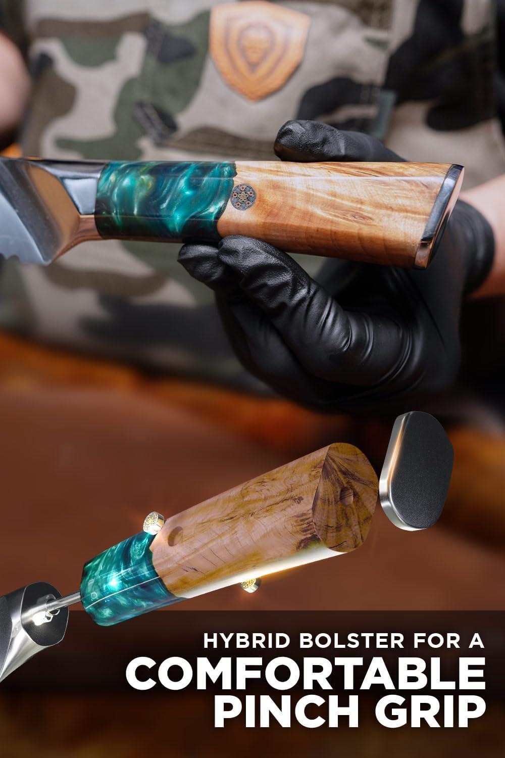 image:imageDalstrong Serrated Bread Knife 8 inch Valhalla Series Premium 9CR18MOV HC Steel Celestial Resin amp Wood Handle Razor Sharp Kitchen Cooking Chefs Knife Leather Sheath
