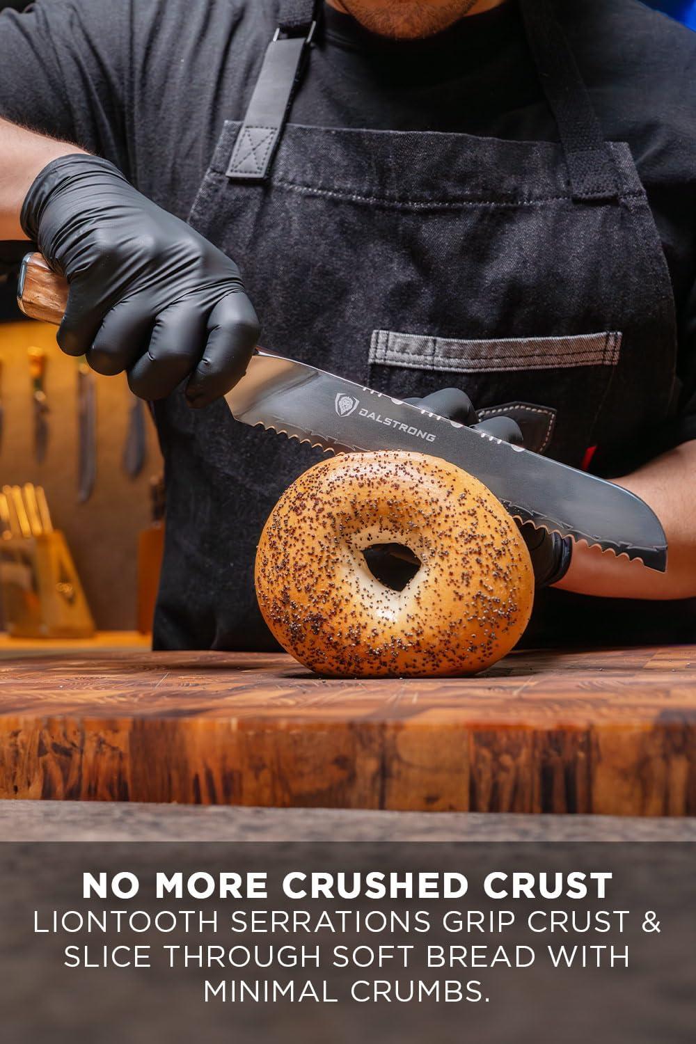 image:imageDalstrong Serrated Bread Knife 8 inch Valhalla Series Premium 9CR18MOV HC Steel Celestial Resin amp Wood Handle Razor Sharp Kitchen Cooking Chefs Knife Leather Sheath