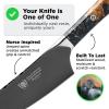 Dalstrong 2 Piece Set – Chef Knife 8 inch – Paring Knife 8 inch – Valhalla Series – Ravenstone Black Blade Titanium Coated – Premium 9CR18MOV HC Steel – Resin & Wood Handle – Leather Sheath(Black)