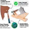 Dalstrong Meat Chopper Knife – 8 inch – Valhalla Series – Wood Display Stand – 7CR17MOV Stainless Steel – Wood & Resin Handle – Massive Butcher Knife – Leather Sheath