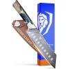 Dalstrong Valhalla Series Santoku Knife 7″ Bundled with Slicing & Carving Knife 12″ – w/Leather Sheath