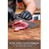Dalstrong Venator Knife – 7 inch – Valhalla Series – Premium 7CR17MOV-X Stainless Steel – Celestial Resin & Wood Handle – Razor Sharp – Kitchen Cooking Chef’s Knife – Leather Sheath