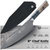 Dalstrong 2 Piece Set – Chef Knife 8 inch – Paring Knife 8 inch – Valhalla Series – Ravenstone Black Blade Titanium Coated – Premium 9CR18MOV HC Steel – Resin & Wood Handle – Leather Sheath(Ravenstone Black)