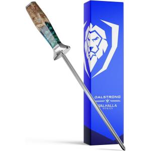 Dalstrong Honing Rod – 10 inch – Valhalla Series – SUS430 Stainless Steel – Resin & Wood Handle – Razor Sharp Kitchen Knife Sharpener Chef Knife Polish – Honing Steel – Gift Sharpening Rod