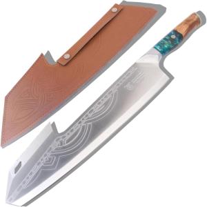 Dalstrong Massive Annihilator Cleaver – 14 inch – Valhalla Series – Wood Display Stand – Heavy Duty 7CR17MOV Steel – Celestial Resin & Wood Handle – Razor Sharp – Kitchen Chef’s Knife – Leather Sheath