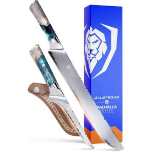 Dalstrong Valhalla Series Slicing & Carving Knife 12″ Bundled with Boning Knife 6″ – Leather Sheath